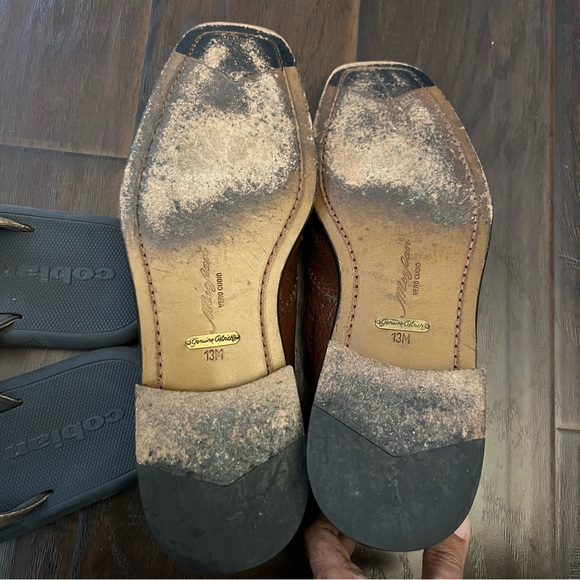 Mezlan Genuine Ostrich upper Mens lace up cap top derby shoes size 13 M - Picture 7 of 7